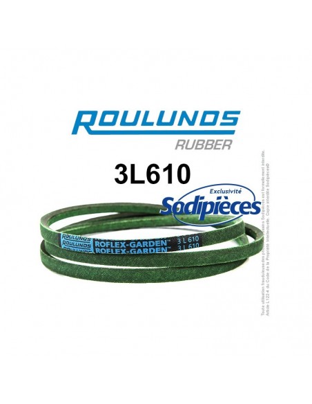 Courroie tondeuse 3L610 Roulunds Continental 9,5 x 6 x 1549 mm