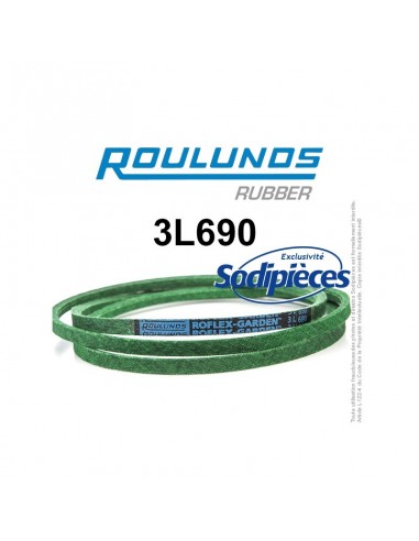 Courroie tondeuse 3L690 Roulunds Continental 9,5 x 6 x 1753 mm