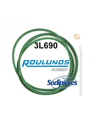 Courroie tondeuse 3L690 Roulunds Continental 9,5 x 6 x 1753 mm
