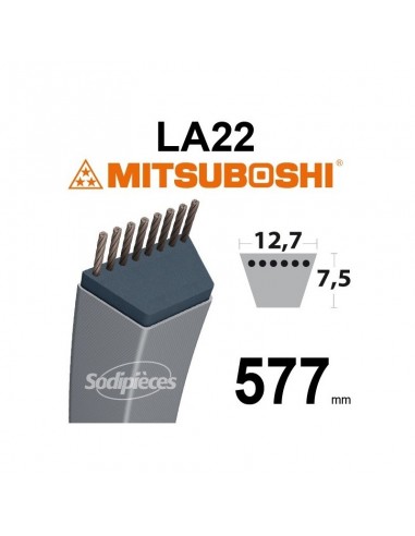Courroie tondeuse LA22 Mitsuboshi. 12,7 mm x 577 mm.
