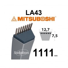 Courroie tondeuse LA43 Mitsuboshi. 12,7 mm x 1111 mm.