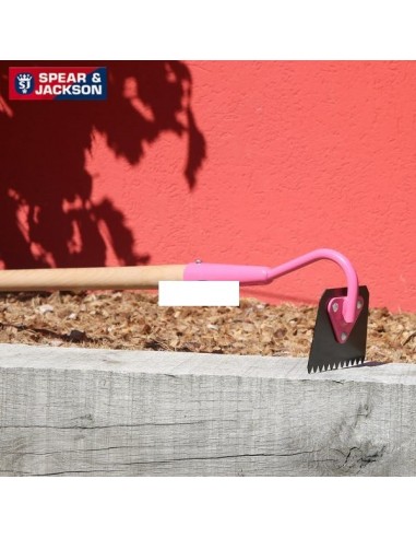 Griffe 3 dents Spear & Jackson avec manche bois. Bleue