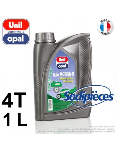 Huile moteur 4 temps Unil Opal pour motoculture. 1 litre
