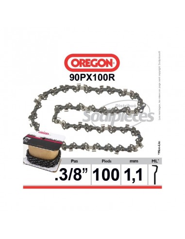 Chaîne 90PX100R OREGON. 3/8". 1,1 mm.100 pieds