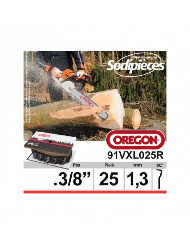 Chaîne 91VXL025R OREGON. 3/8". 1,3mm. 25 pieds