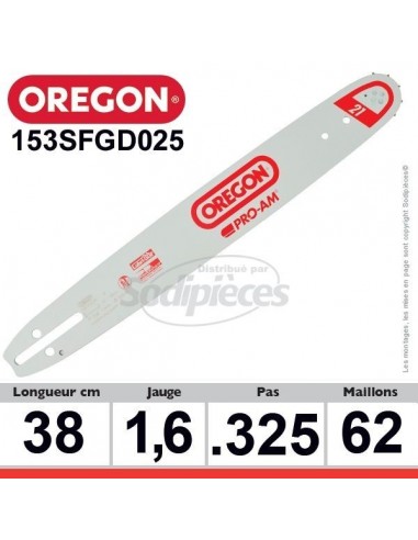 Guide 153SFGD025 OREGON Pro Am D025. 38 cm