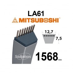 Courroie tondeuse LA61 Mitsuboshi. 12,7 mm x 1568 mm.
