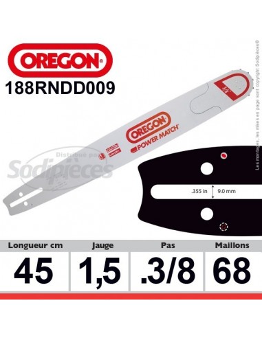 Guide OREGON 188RNDD009 Power Match D009. 45 cm