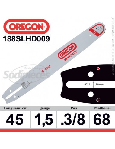 Guide OREGON  188SLHD009 Pro-lite D009. 45 cm