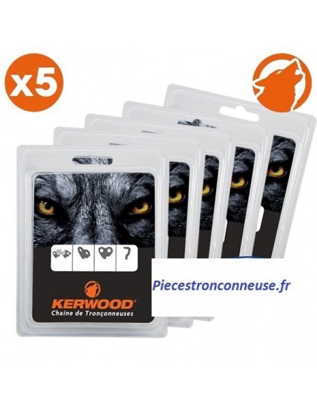 Chaîne tronçonneuse Kerwood 50 maillons 3/8”LP, 1,3mm. Par 5