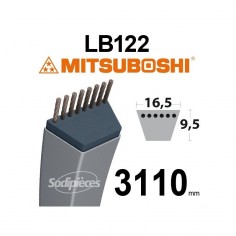 Courroie tondeuse LB122 Mitsuboshi. 16,5 mm x 3110 mm.