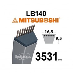 Courroie tondeuse LB140 Mitsuboshi. 16,5 mm x 3531 mm.