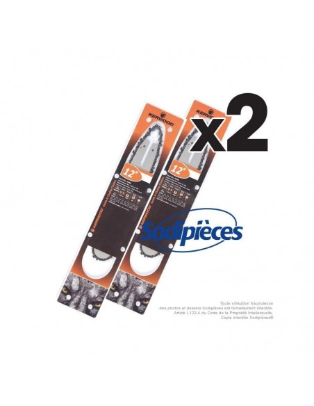 Guide+chaine tronçonneuse Kerwood. 30cm, 3/8"LP 1,3 mm. Par 2