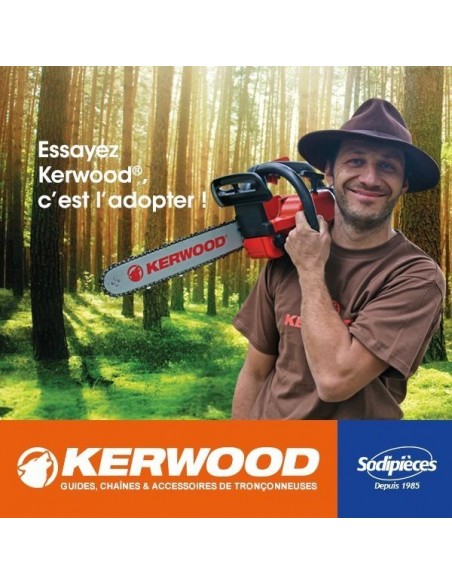Guide+chaine tronçonneuse Kerwood. 30cm, 3/8"LP 1,3 mm. Par 2