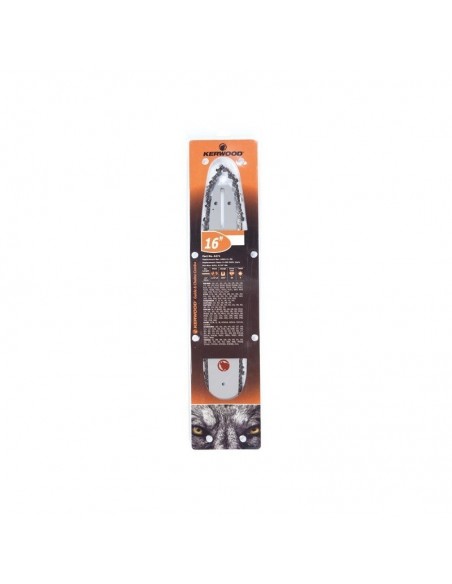 Guide+chaine tronçonneuse Kerwood. 40cm,3/8"LP 1,3 mm