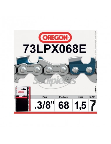 Chaîne 73LPX068E OREGON Super 70. 3/8". 1,5mm. 68 maillons