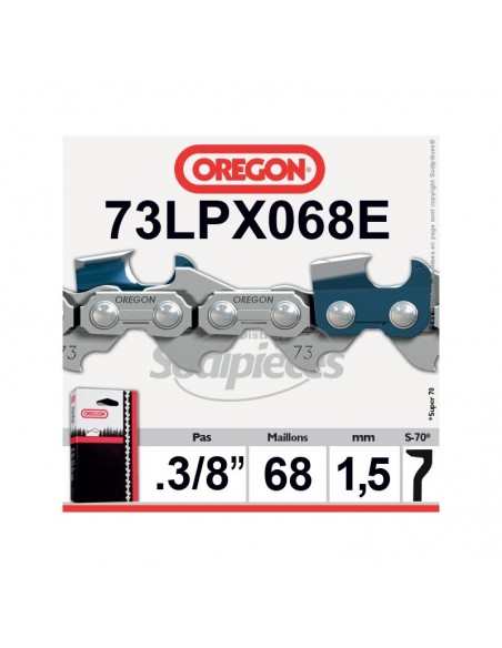 Chaîne 73LPX068E OREGON Super 70. 3/8". 1,5mm. 68 maillons