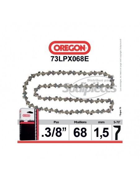 Chaîne 73LPX068E OREGON Super 70. 3/8". 1,5mm. 68 maillons