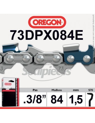 Chaîne 73DPX084E OREGON S-70. 3/8. 1,5mm. 84 maillons"