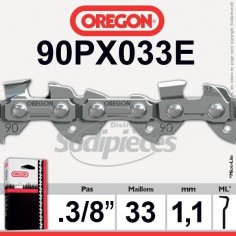 Chaîne 90PX033E OREGON. 3/8. 1,1 mm. 33 maillons"