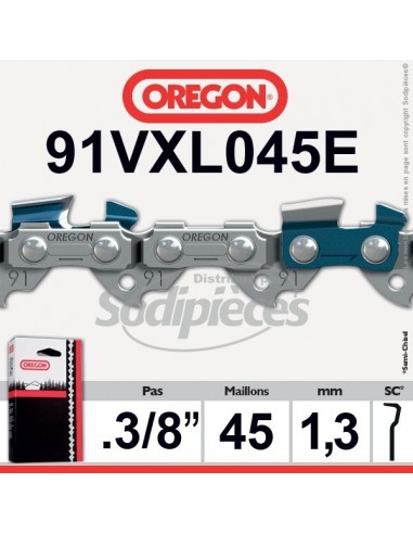 Chaîne tronçonneuse 91VXL045E OREGON. 3/8. 1,3mm. 45 maillons"