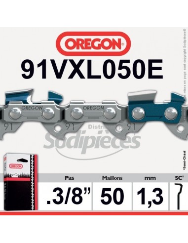 Chaîne tronçonneuse 91VXL050E OREGON. 3/8. 1,3mm. 50 maillons"