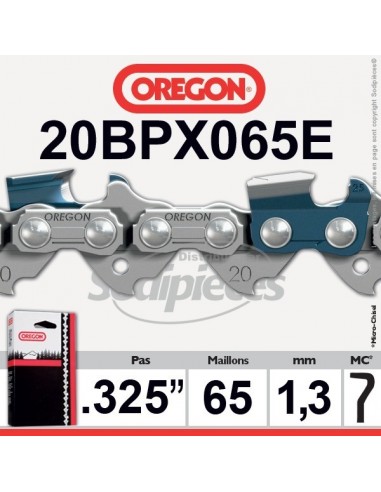 Chaîne tronçonneuse 20BPX065E OREGON .325. 1,3 mm. 65 maillons"