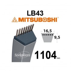 Courroie tondeuse LB43 Mitsuboshi. 16,5 mm x 1104 mm.