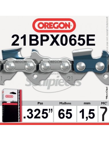 Chaîne tronçonneuse 21BPX065E OREGON .325. 1,5 mm. 65 maillons"