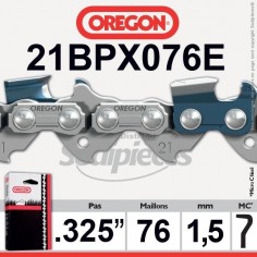 Chaîne tronçonneuse 21BPX076E OREGON .325. 1,5 mm. 76 maillons"