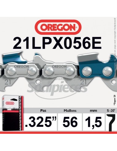 Chaîne tronçonneuse 21LPX056E OREGON Super 20 .325. 1,5 mm. 56 maillons"