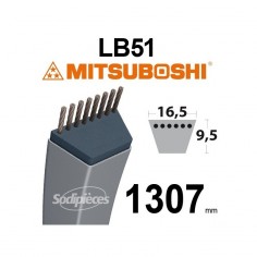 Courroie tondeuse LB51 Mitsuboshi. 16,5 mm x 1307 mm.