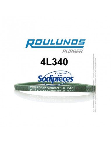 Courroie tondeuse 4L340 Roulunds Continental 12,7 x 7,2 x 864 mm