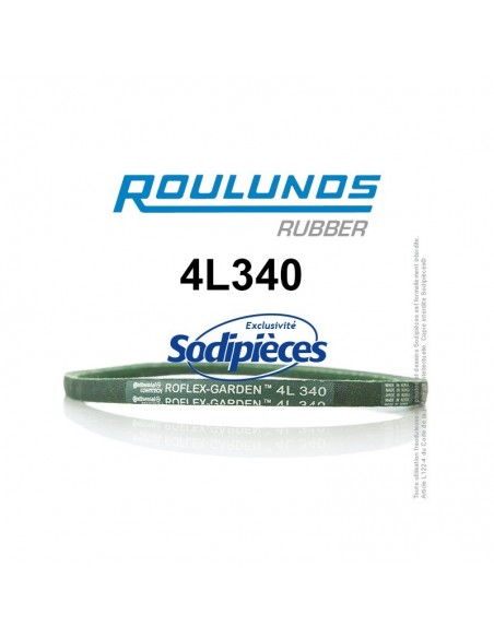 Courroie tondeuse 4L340 Roulunds Continental 12,7 x 7,2 x 864 mm
