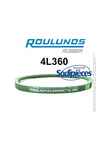 Courroie tondeuse 4L360 Roulunds Continental 12,7 x 7,2 x 914 mm