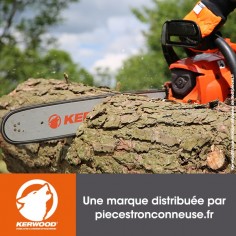 Kit 1 guide. 45 cm, 3/8". 1,5 mm. 18A3KSWB + 2 chaînes 64 maillons 3/8", 1,5mm. Kerwood 2