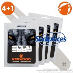 Guide tronçonneuse KERWOOD. 40cm. 0,325”. 1,6 mm. 16C4KSWE + 2 chaînes tronçonneuse KERWOOD 67 maillons 0.325”, 1,6mm