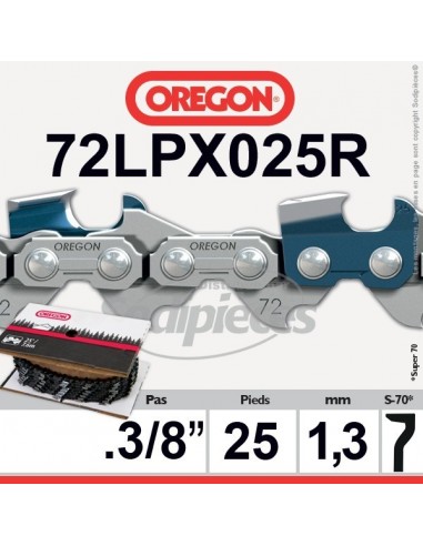 rouleau de Chaîne 72LPX025R OREGON Super 70. 3/8. 1,3mm. 25 pieds"