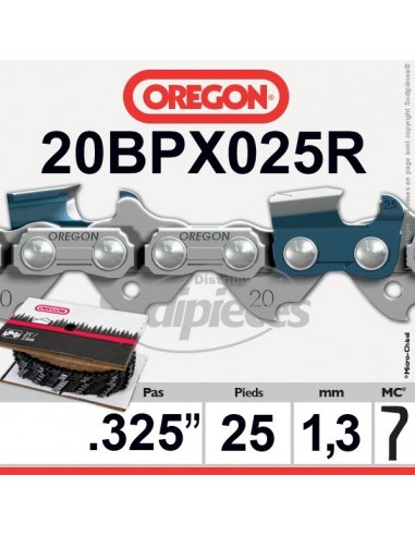rouleau de chaîne tronçonneuse 20BPX025R OREGON .325. 1,3 mm. 100 pieds"