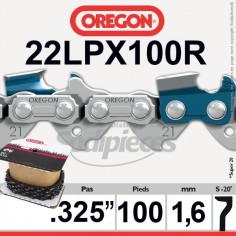Rouleau de chaîne tronçonneuse 22LPX100R OREGON Super 20. 325. 1,6mm. 100 pieds"