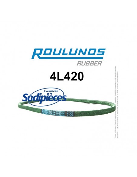 Courroie tondeuse 4L420 Roulunds Continental 12,7 x 7,2 x 1067 mm