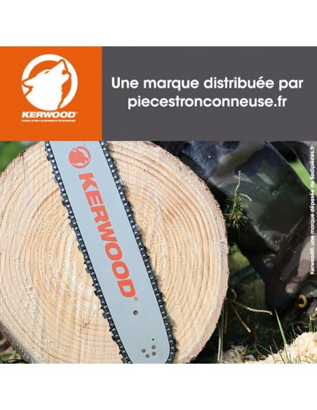 Chaîne tronçonneuse KERWOOD 39 maillons 3/8"LP, 1,1mm, modèle semi carrée