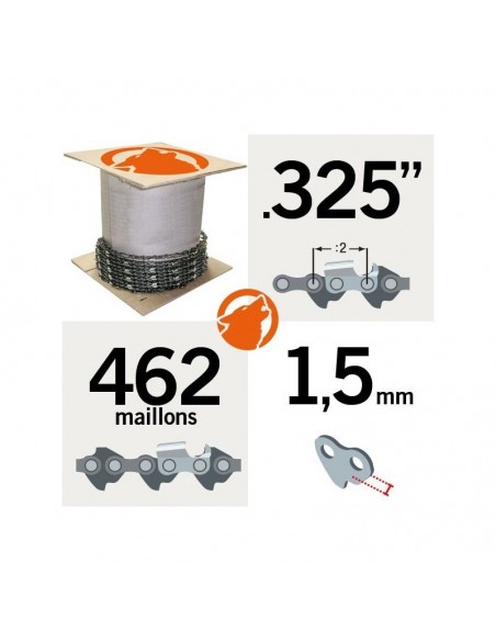 Chaîne tronçonneuse KERWOOD 25 pieds 0,325, 1,5mm"