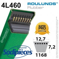 Courroie tondeuse 4L460 Roulunds Continental 12,7 x 7,2 x 1168 mm