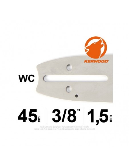 Guide tronçonneuse Kerwood. 45cm. 3/8. 1,5 mm"