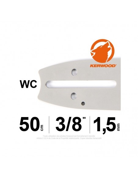 Guide tronçonneuse kerwood. 50cm. 3/8. 1,5 mm"