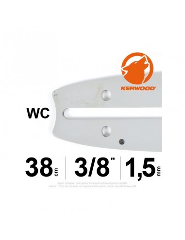 Guide tronçonneuse Kerwood. 38 cm. 3/8. 1,5 mm"