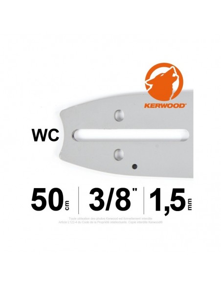 Guide tronçonneuse Kerwood. 50 cm. 3/8. 1,5 mm"