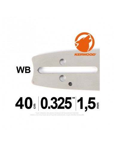 Guide tronçonneuse Kerwood. 40cm. 0,325. 1,5 mm"