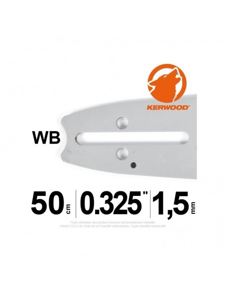 Guide tronçonneuse Kerwood. 50 cm, 0,325. 1,5 mm"